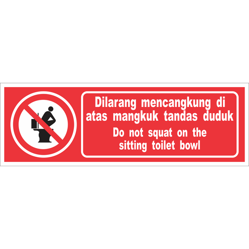 Do not squat on the sitting toilet bowl
