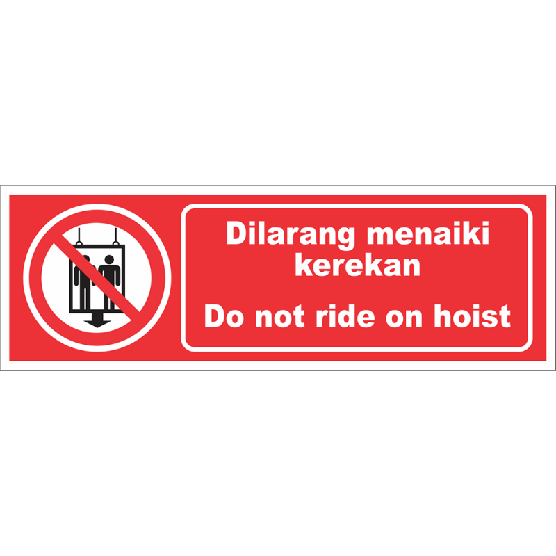 Do not ride on hoist