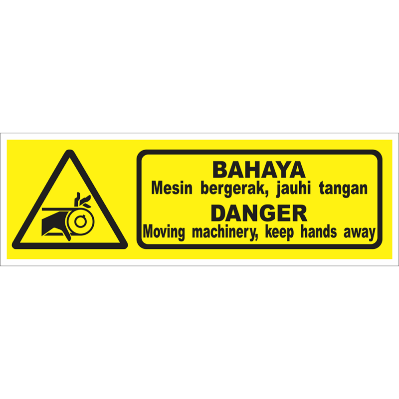 DANGER Moving machinery, keep hands away