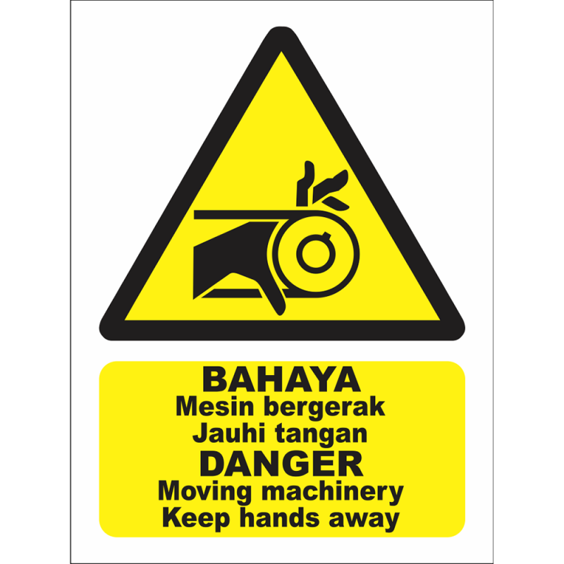 DANGER Moving machinery, keep hands away DANGER Moving machinery, keep hands away