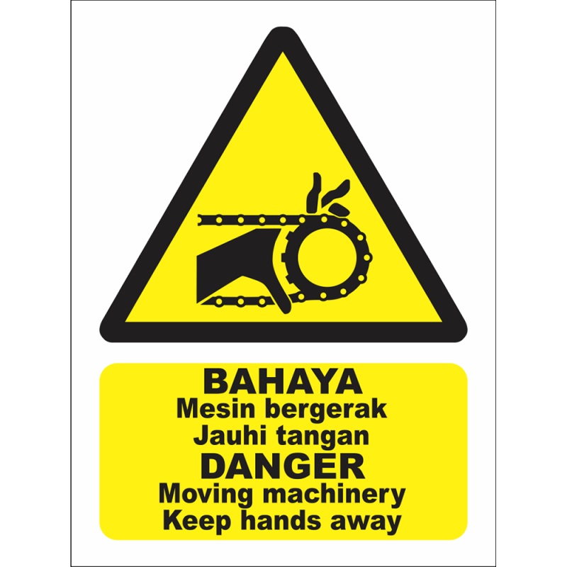 DANGER Moving machinery, keep hands away DANGER Moving machinery, keep hands away