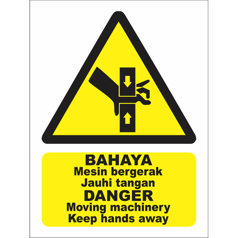 DANGER Moving machinery, keep hands away DANGER Moving machinery, keep hands away