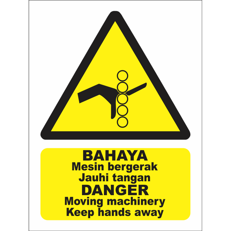 DANGER Moving machinery, keep hands away DANGER Moving machinery, keep hands away
