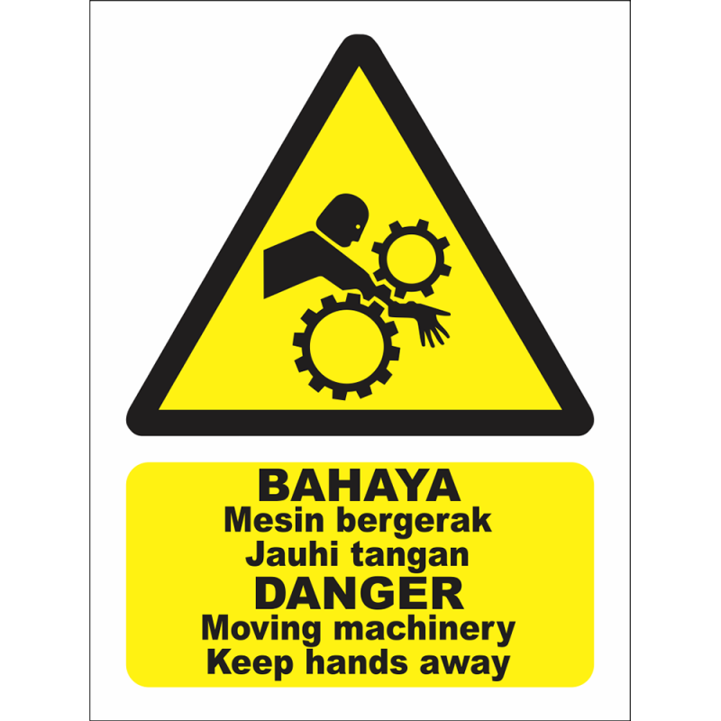 DANGER Moving machinery, keep hands away DANGER Moving machinery, keep hands away
