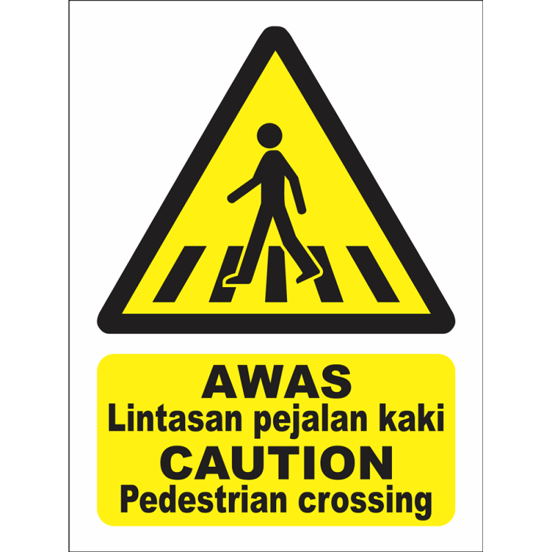 CAUTION Pedestrian crossing CAUTION Pedestrian crossing